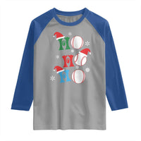 Funny Christmas Baseball Raglan Shirt Triple Ho Sport Santa Hat - Wonder Print Shop