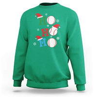 Funny Christmas Baseball Sweatshirt Triple Ho Sport Santa Hat - Wonder Print Shop