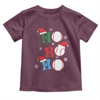 Funny Christmas Baseball Toddler T Shirt Triple Ho Sport Santa Hat