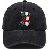 Funny Christmas Baseball Washed Cotton Baseball Cap Triple Ho Sport Santa Hat