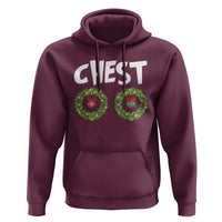 Funny Christmas Couple Hoodie Chest Nuts Bauble Xmas Wreath