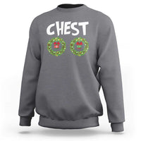 Funny Christmas Couple Sweatshirt Chest Nuts Bauble Xmas Wreath - Wonder Print Shop