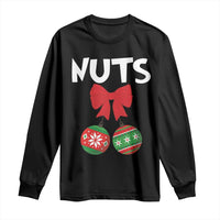 Funny Christmas Couple Long Sleeve Shirt Chest Nuts Baubles