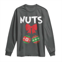 Funny Christmas Couple Long Sleeve Shirt Chest Nuts Baubles