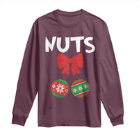 Funny Christmas Couple Long Sleeve Shirt Chest Nuts Baubles