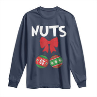 Funny Christmas Couple Long Sleeve Shirt Chest Nuts Baubles