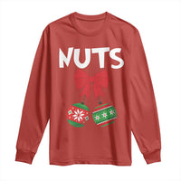 Funny Christmas Couple Long Sleeve Shirt Chest Nuts Baubles