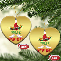 Funny Xmas In Mexico Christmas Ornament Feliz Navidad Sombrero Santa Hat - Wonder Print Shop