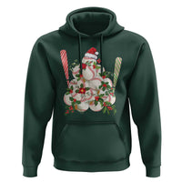 Funny Christmas Baseball Hoodie Santa Sports Balls Snow Xmas Tree