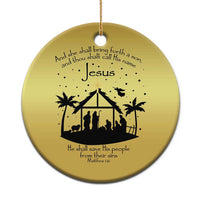 Christian Xmas Christmas Ornament And She Shall Bring Forth A Son And Thou Shalt Call His Name Jesus - Wonder Print Shop