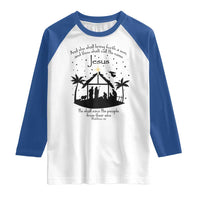 Christian Christmas Raglan Shirt And She Shall Bring Forth A Son And Thou Shalt Call His Name Jesus - Wonder Print Shop
