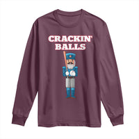 Funny Nutcracker Baseball Long Sleeve Shirt Crackin' Balls Baseball Players