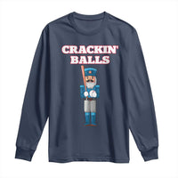 Funny Nutcracker Baseball Long Sleeve Shirt Crackin' Balls Baseball Players