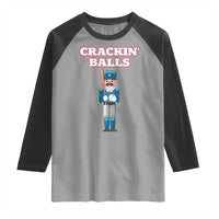 Funny Nutcracker Baseball Raglan Shirt Crackin' Balls Baseball Players - Wonder Print Shop