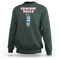Funny Nutcracker Baseball Sweatshirt Crackin' Balls Baseball Players - Wonder Print Shop