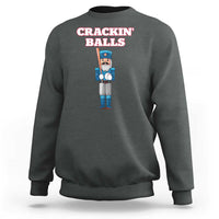Funny Nutcracker Baseball Sweatshirt Crackin' Balls Baseball Players - Wonder Print Shop