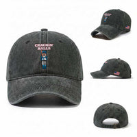 Funny Nutcracker Baseball Washed Cotton Baseball Cap Crackin' Balls Baseball Players