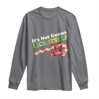 Funny Christmas Candy Cane Long Sleeve Shirt It's Not Gonna Lick Itself