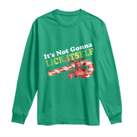 Funny Christmas Candy Cane Long Sleeve Shirt It's Not Gonna Lick Itself