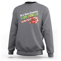 Funny Christmas Candy Cane Sweatshirt It's Not Gonna Lick Itself - Wonder Print Shop