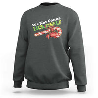 Funny Christmas Candy Cane Sweatshirt It's Not Gonna Lick Itself - Wonder Print Shop