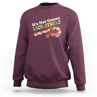 Funny Christmas Candy Cane Sweatshirt It's Not Gonna Lick Itself - Wonder Print Shop