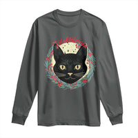 Funny Yule Cat Long Sleeve Shirt Jólakötturinn Yule Christmas Black Cat