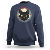 Funny Yule Cat Sweatshirt Jlaktturinn Yule Christmas Black Cat - Wonder Print Shop