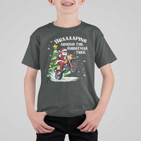 Funny Christmas Biker T Shirt For Kid Braaaaping Around The Christmas Tree Dirt Bike Santa - Wonder Print Shop