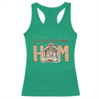 Oh Come Let Us Adore Him Racerback Tank Top Christian Christmas Nativity Scene - Wonder Print Shop