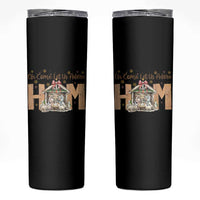 Oh Come Let Us Adore Him Skinny Tumbler Christian Christmas Nativity Scene - Wonder Print Shop