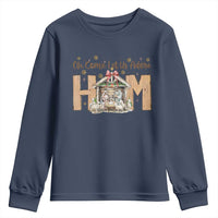 Oh Come Let Us Adore Him Youth Sweatshirt Christian Christmas Nativity Scene - Wonder Print Shop