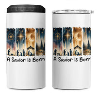 Christian Christmas 4 in 1 Can Cooler Tumbler A Savior Is Born Jesus Nativity Scene - Wonder Print Shop