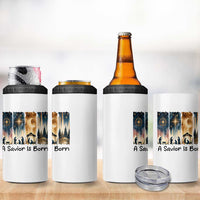 Christian Christmas 4 in 1 Can Cooler Tumbler A Savior Is Born Jesus Nativity Scene - Wonder Print Shop