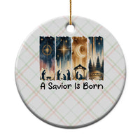 Christian Xmas Ceramic Ornament A Savior Is Born Jesus Nativity Scene - Wonder Print Shop
