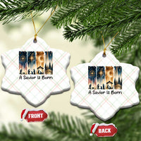 Christian Xmas Ceramic Ornament A Savior Is Born Jesus Nativity Scene - Wonder Print Shop