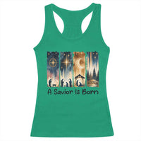 Christian Christmas Racerback Tank Top A Savior Is Born Jesus Nativity Scene - Wonder Print Shop