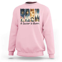 Christian Christmas Sweatshirt A Savior Is Born Jesus Nativity Scene - Wonder Print Shop
