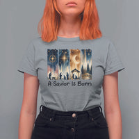 Christian Christmas T Shirt For Women A Savior Is Born Jesus Nativity Scene - Wonder Print Shop