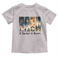Christian Christmas Toddler T Shirt A Savior Is Born Jesus Nativity Scene - Wonder Print Shop