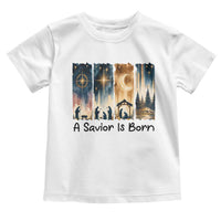 Christian Christmas Toddler T Shirt A Savior Is Born Jesus Nativity Scene - Wonder Print Shop