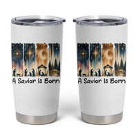 Christian Christmas Tumbler Cup A Savior Is Born Jesus Nativity Scene - Wonder Print Shop