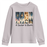 Christian Christmas Youth Sweatshirt A Savior Is Born Jesus Nativity Scene - Wonder Print Shop