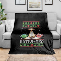 Funny Christmas Tea Lover Throw Blanket Nativi Tea Nativity Scene Christian Xmas - Wonder Print Shop