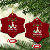 Funny Christmas Tea Lover Ceramic Ornament Nativi Tea Nativity Scene Christian Xmas - Wonder Print Shop