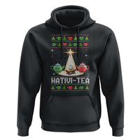 Funny Christmas Tea Lover Hoodie Nativi Tea Nativity Scene Christian Xmas - Wonder Print Shop