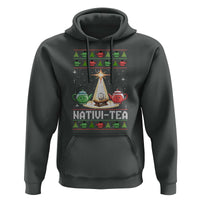 Funny Christmas Tea Lover Hoodie Nativi Tea Nativity Scene Christian Xmas - Wonder Print Shop