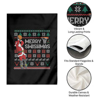 Funny Black Santa Christmas Basketball Garden Flag Merry Swishmass Xmas Sport - Wonder Print Shop
