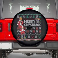 Funny Black Santa Christmas Basketball Spare Tire Cover Merry Swishmass Xmas Sport - Wonder Print Shop