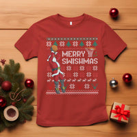 Funny Black Santa Christmas Basketball T Shirt Merry Swishmass Xmas Sport - Wonder Print Shop